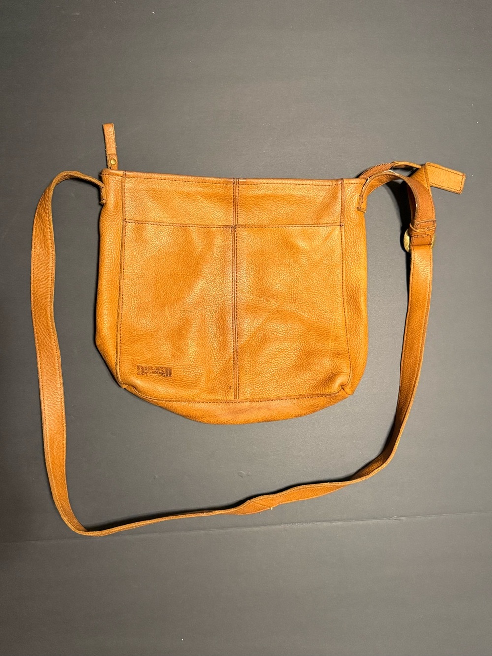 Duluth Trading Co Tan Leather Crossbody Shoulder Bag